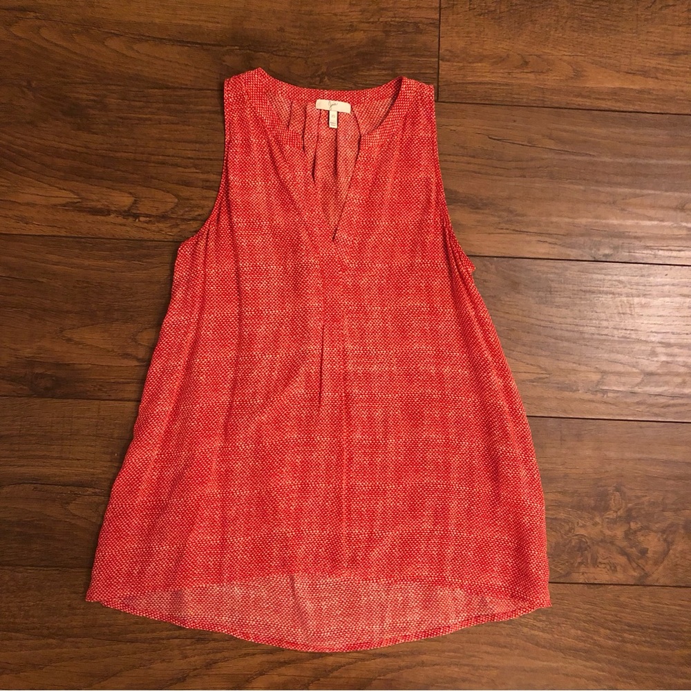 Joie Womens Tank Silk Size XS Red White Blouse V-Neck